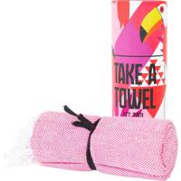 Hamamdoek - Take A Towel - saunadoek - 100x180cm - 100% katoen - pestemal - Roze - thumbnail