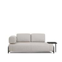 Kave Home 2-zits Bank 'Compo' Met bijzettafel, kleur Beige/Zwart