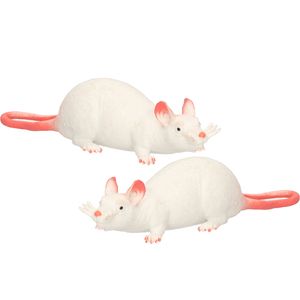 2x Speelgoed ratten 28 cm   -