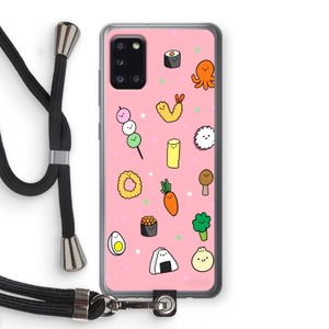 Happy bento friends: Samsung Galaxy A31 Transparant Hoesje met koord