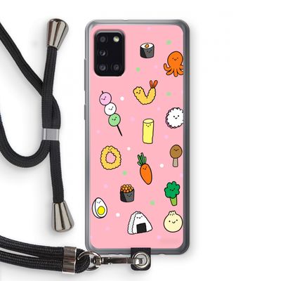 Happy bento friends: Samsung Galaxy A31 Transparant Hoesje met koord