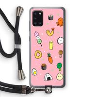 Happy bento friends: Samsung Galaxy A31 Transparant Hoesje met koord