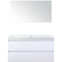 Maxx XL Badmeubelset 120 cm - Wit Hoogglans - Wastafel Just Enkel Zonder Kraangat met Spiegel
