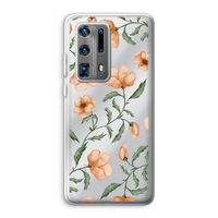 Peachy flowers: Huawei P40 Pro Plus Transparant Hoesje
