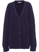 Prada cardigan en coton à col v - Bleu