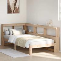Bed met boekenkast zonder matras massief grenenhout 90x200 cm
