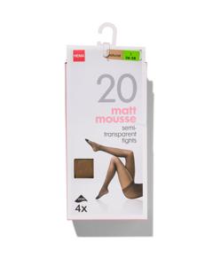 HEMA 4-pak Pantys Mat Halfdoorschijnend 20 Denier Beige (beige)