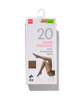 HEMA 4-pak Pantys Mat Halfdoorschijnend 20 Denier Beige (beige)