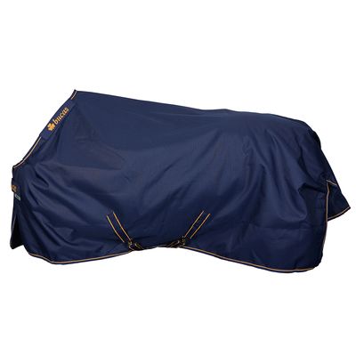 Deken Bucas Irish Turnout 150gr, 215 CM in donkerblauw/goud