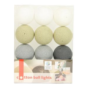 Cottonbal Lichtslinger 10 Bollen (Zandkleurig/Grijs)
