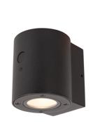 Lucide PERTH - Wandlamp - Zonne-energie - Ø 9 cm - LED Dimb. - 1x1W 2700K/3000K - IP65 - Beweging & dag/nacht sensor - Zwart