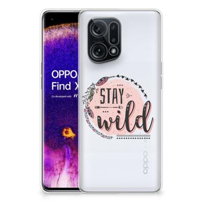 OPPO Find X5 Telefoonhoesje met Naam Boho Stay Wild OPPO Find X5 Telefoonhoesje met Naam Boho Stay Wild