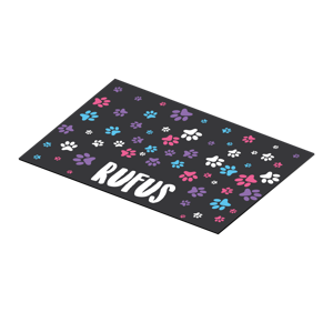 Placemat met naam Paw print patroon
