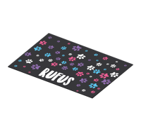 Placemat met naam Paw print patroon