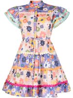 Celia B Flared jurk - Veelkleurig - thumbnail