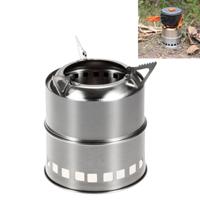 Buiten Camping Mini RVS houtgestookte kachel solide alcohol kachel voor het verwarmen van de picknick