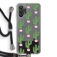 Cactus Lover: Samsung Galaxy A32 5G Transparant Hoesje met koord