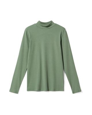 HEMA Dames T-shirt Clara Rib Groen (groen)