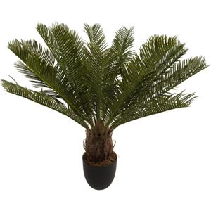 Kunstplant Tropische Palm - in binnenpot - zwart - 60 cm - zijde