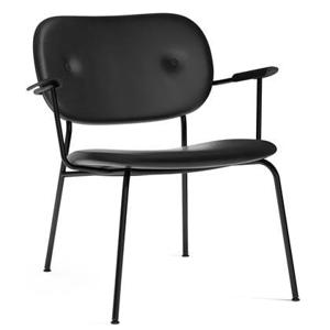 Audo Copenhagen Co fauteuil gestoffeerd leder Dakar 0842 zwart eiken