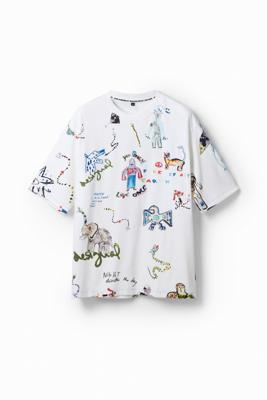 T-shirt met korte mouwen dieren - WHITE - S