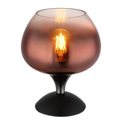 Globo Zwarte tafellampMaxy met rood glas Ø 15cm - 15548T2G
