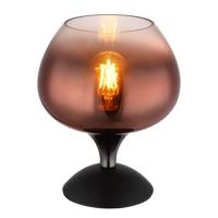 Globo Zwarte tafellampMaxy met rood glas Ø 15cm - 15548T2G