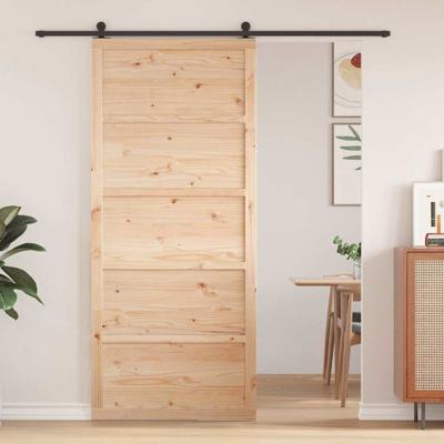 Schuifdeur Naturel 80 x 208 cm Massief grenenhout