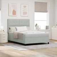 Boxspringbed met matras Lichtgrijs 140 x 190 cm Stof