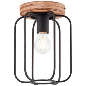 Brilliant Plafondlamp Tosh 20cm zwart met houtbruin 99500/66