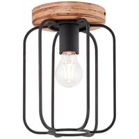 Brilliant Plafondlamp Tosh 20cm zwart met houtbruin 99500/66