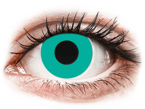 CRAZY LENS - Solid Turquoise - zonder sterkte (2 gekleurde daglenzen)