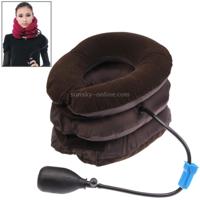 3-gelaagde Air-opgeblazen cervicale wervel trekker ontvlambare nek Brace ondersteuning Health Care Product (donkerblauw)