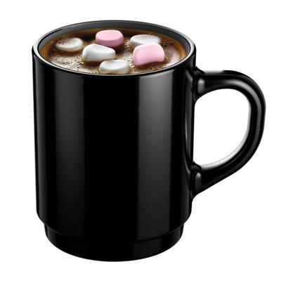 Koffiemokken Lagos - 1x stuks - Hard Glas - zwart - 250 ml - 7 x 9 cm