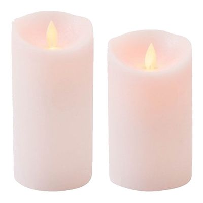Set van 2x stuks Roze Led kaarsen met bewegende vlam