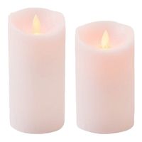 Set van 2x stuks Roze Led kaarsen met bewegende vlam