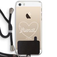 Friends heart pastel: iPhone 5 / 5S / SE Transparant Hoesje met koord