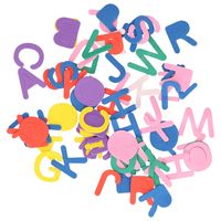 Foam stickers - 70x - letters - stickers kinderen - knutselen - thumbnail