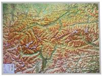 Reliëfkaart Tirol met voelbaar 3D reliëf | 77 x 57 cm | GeoRelief