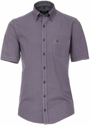 Casa Moda Overhemd Korte Mouwen Stippen Print Button Down Casual Fit