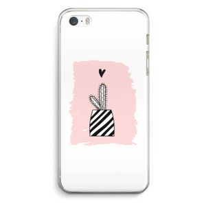 Zwart-wit cactus: iPhone 5 / 5S / SE Transparant Hoesje