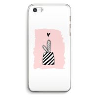 Zwart-wit cactus: iPhone 5 / 5S / SE Transparant Hoesje