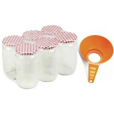 Confituurtrechter met weckpotten set - 6x potje - 720 ml - schroefdeksel