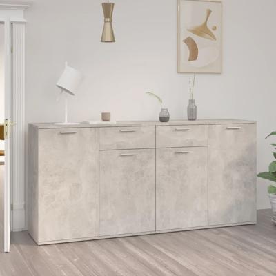 Dressoir 160x36x75 cm bewerkt hout betongrijs