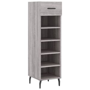 The Living Store Schoenenkast - Grijs Sonoma Eiken - 30 x 35 x 105 cm - Duurzaam Bewerkt Hout