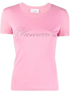 Blumarine t-shirt en coton à logo strassé - Rose