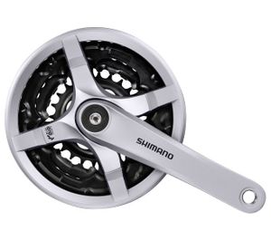 Shimano Crankstel 6/7/8 speed Tourney FC-TY501 met 170mm crankarm 42 x 34 x 24T met kettingscherm zilver