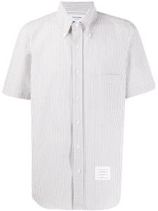 Thom Browne chemise rayée en seersucker à manches courtes - Gris