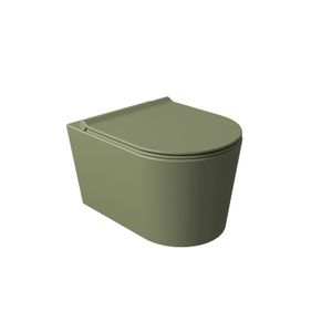 Salenzi Civita wandcloset toiletpot randloos mat legergroen 50x35x36.5cm