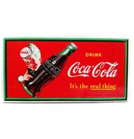 Coca-Cola - It&apos;s The Real Thing Emaille Bord - 41 x 21 cm